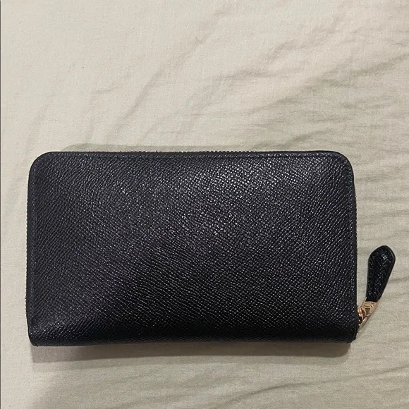 Coach Black Textured Leather Zip Wallet - Picture 2 of 4